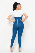 Load image into Gallery viewer, Women’s Denim Jumpsuit - PinkLuscious