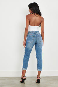 High Waisted Boyfriend Jeans - PinkLuscious