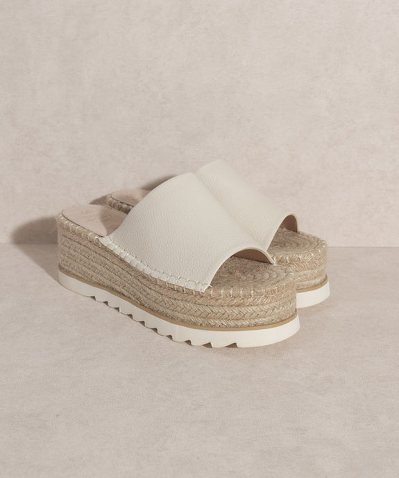 OASIS SOCIETY Ivy   Espadrille Platform Slide - PinkLuscious