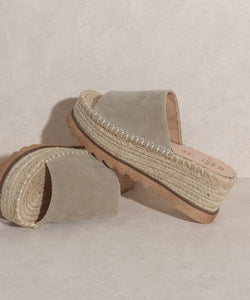 OASIS SOCIETY Ivy   Espadrille Platform Slide - PinkLuscious