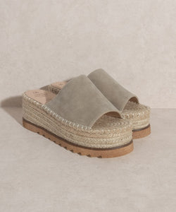 OASIS SOCIETY Ivy   Espadrille Platform Slide - PinkLuscious