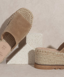 OASIS SOCIETY Ivy   Espadrille Platform Slide - PinkLuscious