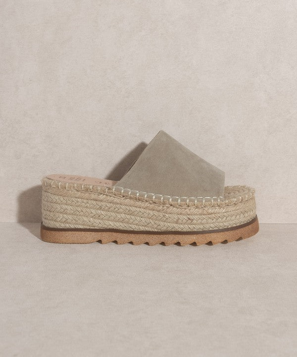 OASIS SOCIETY Ivy   Espadrille Platform Slide - PinkLuscious