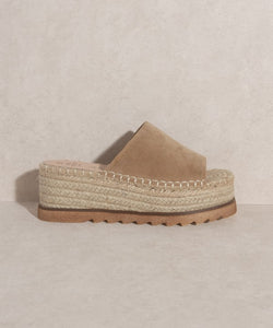 OASIS SOCIETY Ivy   Espadrille Platform Slide - PinkLuscious