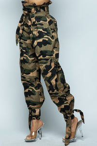 High Waist Camo Pants - PinkLuscious