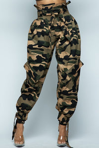 High Waist Camo Pants - PinkLuscious