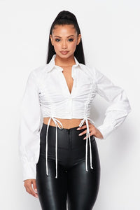 Women’s Buttoned Down Crop Top - PinkLuscious