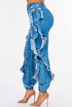 Load image into Gallery viewer, Ruffled Destroyed Jeans - PinkLuscious